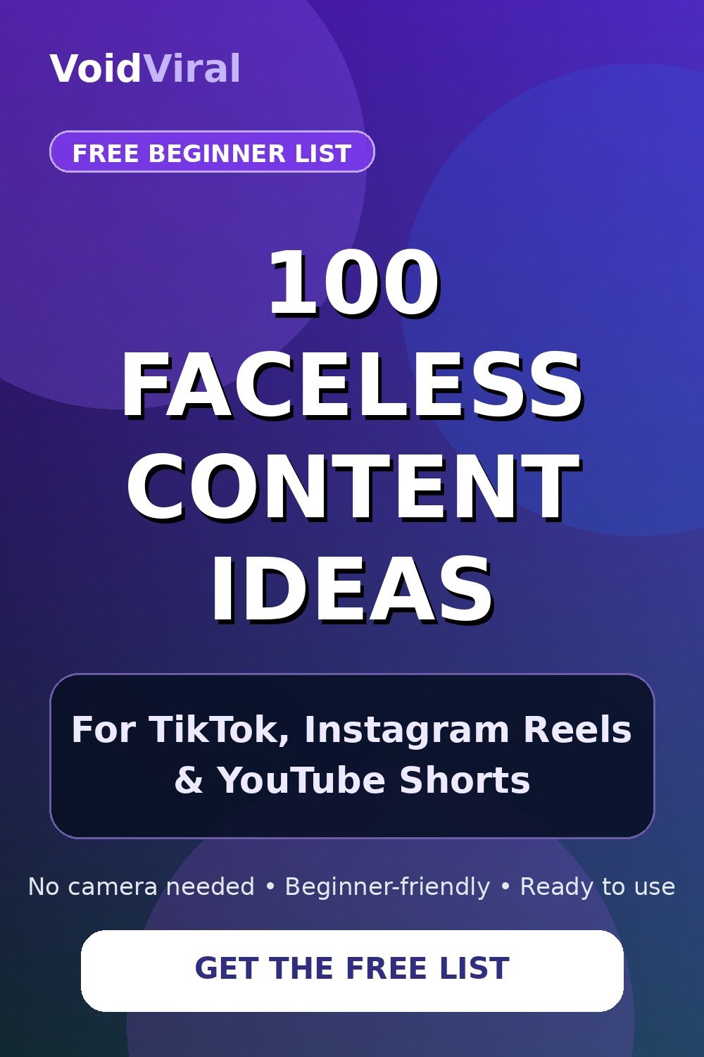 100 faceless content ideas for beginners